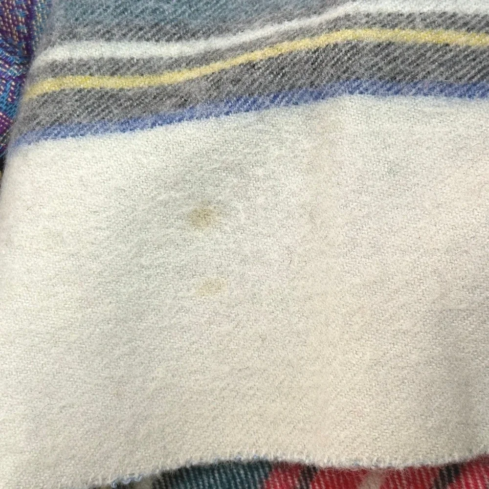 Vintage 1990s Wool Tartan Plaid‎ Scarf 100% Virgin Wool Made in Uruguay Heritage